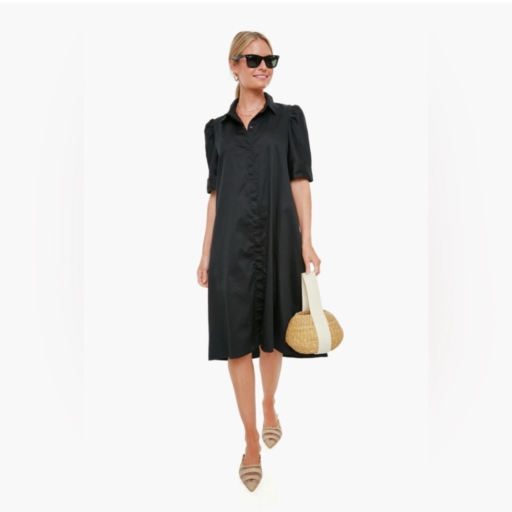 Tuckernuck x Pomander‎ Place | Black Kayla Button Down Midi Dress XS Classic